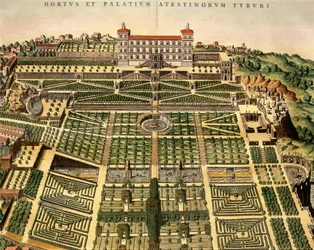 Itália, Tivoli, Vista de Villa d