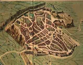 Mapa de Acquapendente do Theatrum civitatum et admirandorum Italiae de Joan Blaeu, gravura