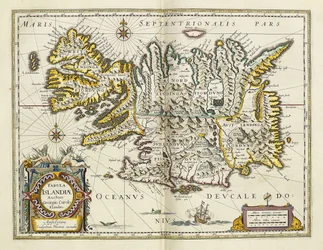 Mapa da Islândia, do "Atlas Maior Sive Cosmographia Blaviana", 1662