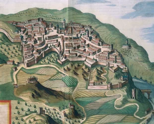 Mapa de Narni, do Theatrum civitatum et admirandorum Italiae de Joan Blaeu, gravura