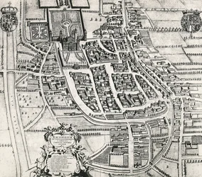 Mapa de Racconigi, Gravura de Joan Blaeu (1596-1673), Itália