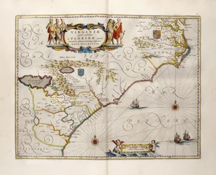 Mapa da Virgínia e Flórida, 1667