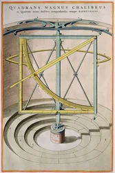 Grande página quadrante de aço a partir do major atlas, 1662