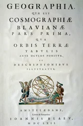Página de título da Parte I do Atlas maior, de Joan Blaeu (1596-1673), gravura em cobre, Amesterdão