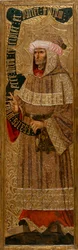Isaie - Isaías - Pintura de Joan Gasco (ativo 1500-1529) - c. 1500 - Têmpera sobre painel - 226,9x64,7 - Museu Nacional de Arte da Catalunha, Barcelona