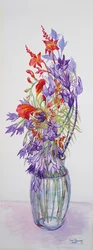 Agapantha companulatus e Crocosmia, 2015, aquarela sobre papel artesanal