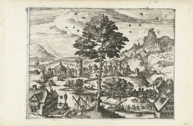 Paisagem com cidade no rio
Paisagens, paisagens marinhas e paisagens urbanas imaginativas (título da série)