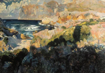 Enseada de Sant Vicenc. Pintura de Joaquim MIR I TRINXET