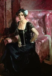 Clotilde em vestido de noite