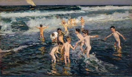 Dar banho às crianças, 1899