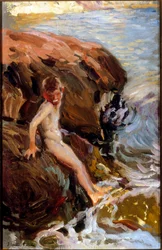 Rapaz nas rochas Jarea . Pintura de Joaquin Sorolla y Bastida,(1863-1923) Huile sur toile; Collection privee.
