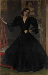 Señora de Sorolla de preto