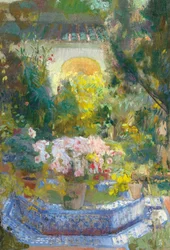 O Pátio da Casa Sorolla - Sorolla y Bastida, Joaquin (1863-1923) - 1917 - Óleo sobre tela - 95,9x64,8 - Museo Carmen Thyssen, Málaga