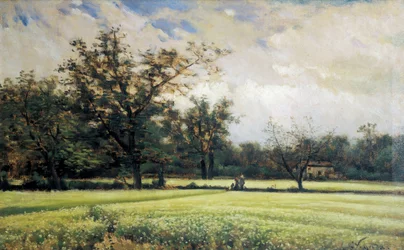 O trigo sarraceno está em flor. Pintura de Joaquim Vayreda i Vila (1843-1894). Óleo sobre tela, segunda metade do século XIX, arte espanhola. Museu de Montserrat (Espanha).