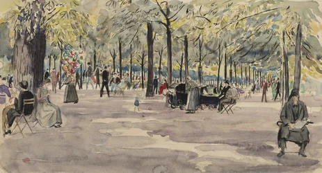 Jardins das Tulherias, Paris, c.1925 (ink & wc on paper)