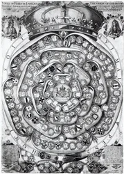 A União das Rosas das Famílias de Lancaster e York, 1589 (placa de gravura)