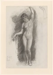 Nua Feminina em pé
