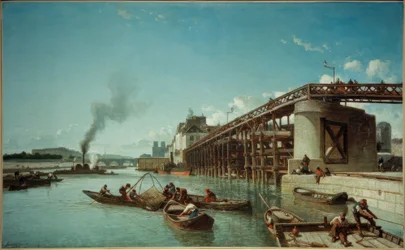 Paris, ponte portuária no Sena (Le Pont de l&39;Estacade)