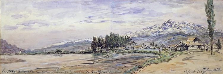 Neve nas montanhas de Grenoble, 12 e 13 de setembro de 1882 (guache)