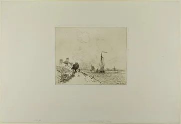 Os dois barcos à vela, de Livro de seis gravuras, vistas da Holanda
