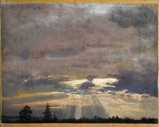 Estudo de nuvens com raios de sol
