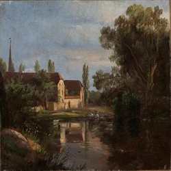 A aldeia de Plauen junto ao rio Weisseritz