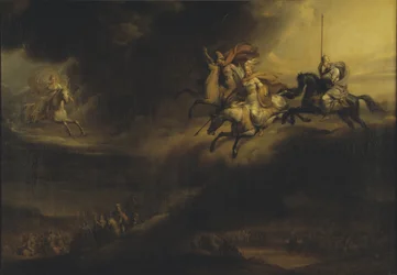The Ride of the Valkyries, de Sandberg, Johan Gustaf (1782-1854). Óleo sobre tela. Tamanho: 140x201 cm. Nationalmuseum Estocolmo