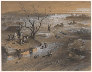 Dike breach at Brakel, 4 de Janeiro de 1861 (título sobre o objecto)