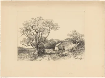 Paisagem com casa de campo