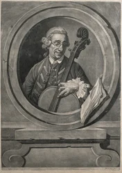 Retrato de um músico, possivelmente Franz Joseph Haydn (1732-1809), gravado por MA Picot