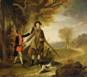 O Terceiro Duque de Richmond (1735-1806) disparando com seu servo, c.1765