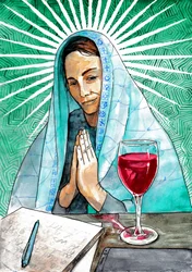 Mulher espiritual em contemplação