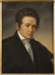 Retrato do poeta Karl August Nicander (1799-1839), de Sodermark, Olof Johan (1790-1848). Óleo sobre tela