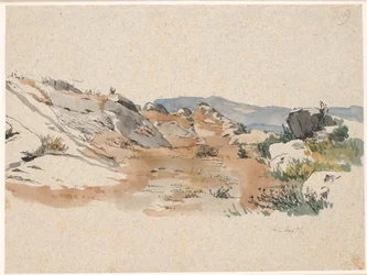 Paisagem italiana com pedregulhos