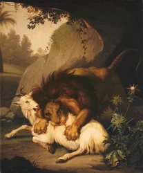 Um leão atacando uma cabra, 1785