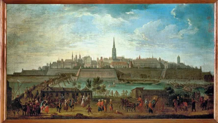 Viena vista do Rotenturm-Gate ... (óleo sobre tela)
