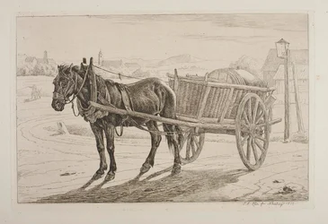 Cavalo com carro de cerveja