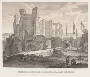 Vista interior dos banhos romanos em Trier, 1826.