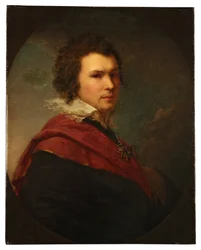 Retrato do poeta Apollon Maikov (1761-1838) - Retrato do poeta Apollon Alexandrovich Maykov - Óleo sobre tela por Johann Baptist von Lampi le Jeune (1775-1837)