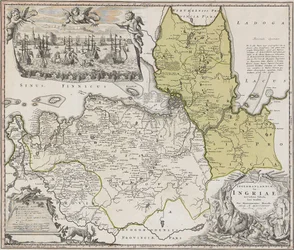 Mapa de Ingria com vista de São Petersburgo