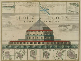 Planta da fortaleza de Kronstadt, 1750