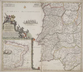 Portugal e Algarve (Portugallia et Algarbiae), c.1704 (gravura à mão)