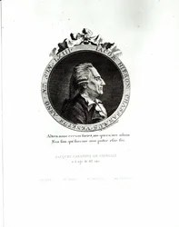 Medalhão Retrato de Giacomo Casanova (1725-98) 63 anos, 1788 (gravura) (foto bw)