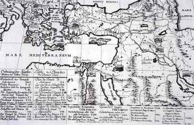 Mapa de Locais citado no Primeiro Livro de 