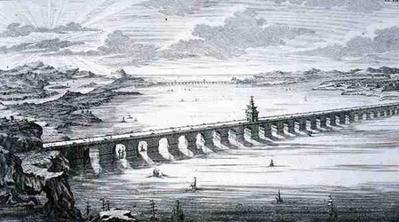 A Grande Ponte Chinesa, entre Focheu e Nantai, China, de 