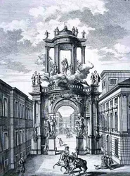 Arco Triunfal, Viena, de "Entwurf einer historischen Architektur", gravado por Johann Adam Delsenbach (1687-1765) 1721 (gravura)