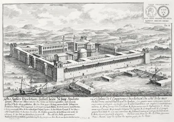 Palácio de Diocleciano (245-313), Split, Iugoslávia, de &39;Projeto de uma arquitetura histórica&39;, 1721