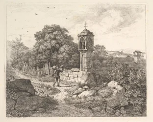 Um camponês cumprimentando a estátua de Maria, 1817.
