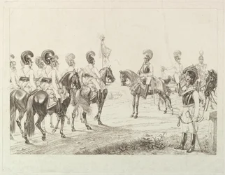 Cuirassiers austríacos, início do século XIX.