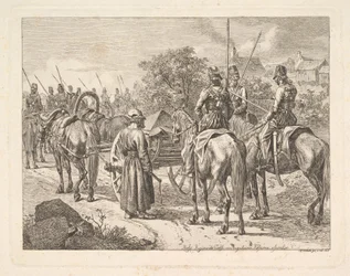 Cossacos Escoltando o Regimento Cassone, 1815.